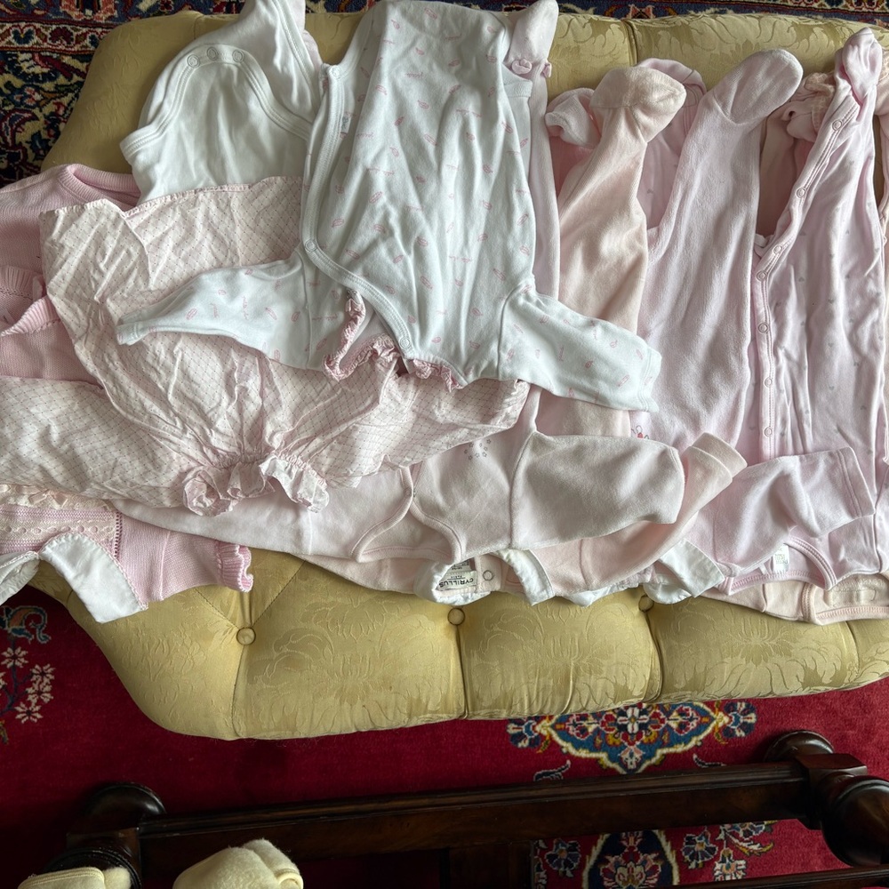 Jacadi Pink and White Footie Collection